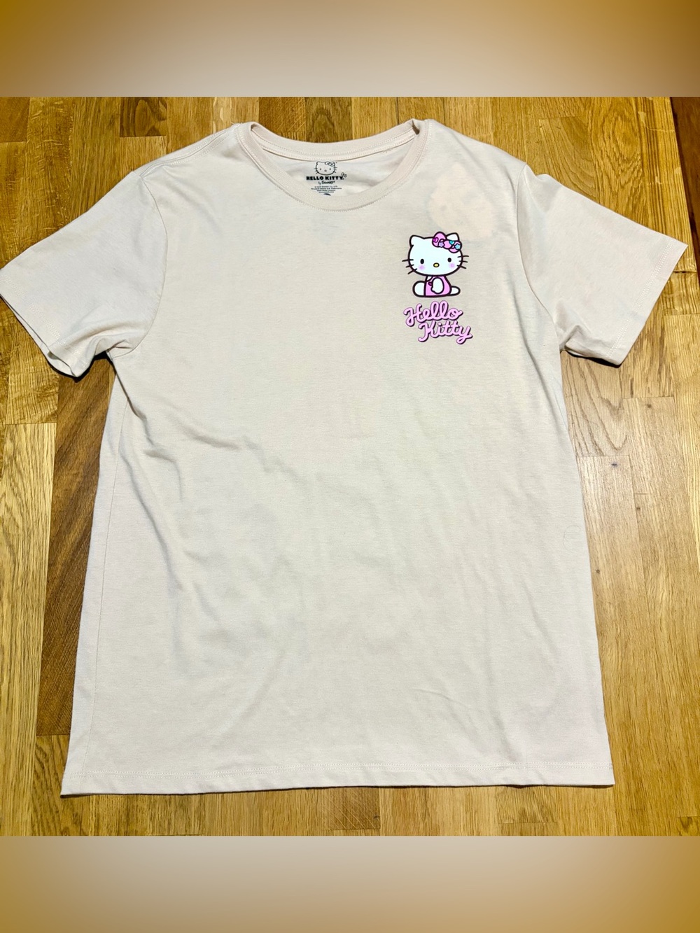 NWT Hello Kitty Cream Tee with Pink Accent Graphic, size M